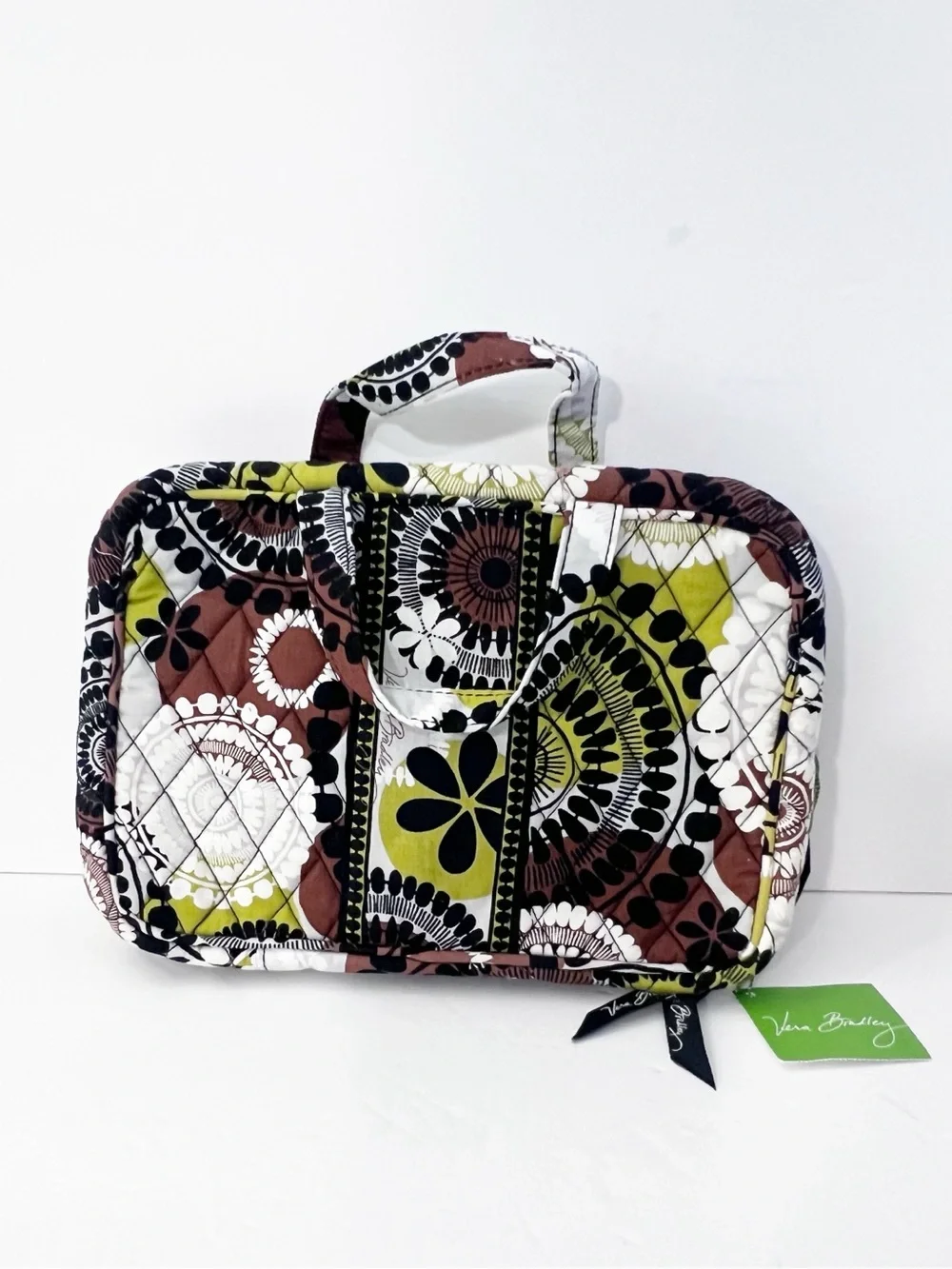 NEW Vera Bradley Hanging Travel Cosmetic Mag Organizer Cocoa Moss NWT